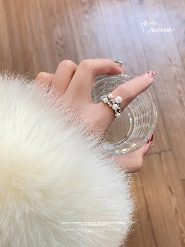 Light luxury pearl open ring
