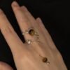 Leo natural gold tiger eye stone open ring