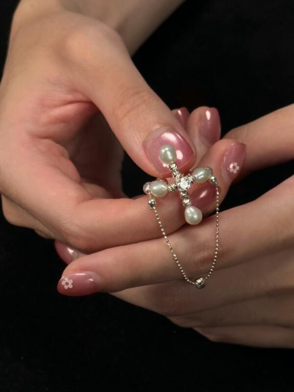 Sagittarius vintage style pearl open ring