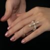 Sagittarius vintage style pearl open ring