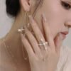 Sagittarius vintage style pearl open ring