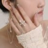 Sagittarius vintage style pearl open ring