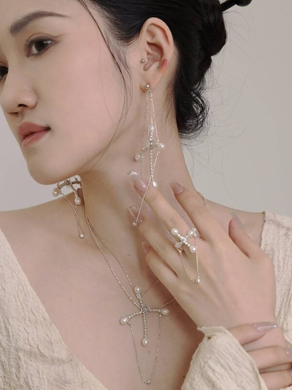 Sagittarius vintage style pearl open ring