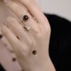 Leo natural gold tiger eye stone open ring