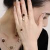 Leo natural gold tiger eye stone open ring
