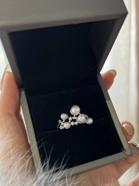 Light luxury pearl open ring